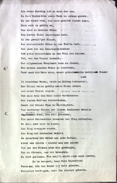 Anlässlich des Besuchs des Königspaars und Prinzessin Wiltrud trug Gertraut Eckart dieses Gedicht von Hedwig Helms vor.