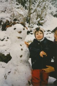Ende der 1990er Jahre war Magdalena Seidel stolz auf diesen eindrucksvollen Schneemann.